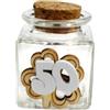 DLM Bomboniere DLM DLM-A761 Kit 12 Pezzi Bomboniera Barattolo in Vetro con Tappo in Sughero, Decorazione Numero 50, 5 x 4 cm, Bomboniera per Anniversario Matrimonio