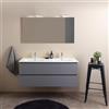 Kiamami Valentina - Mobile Bagno Doppio Lavabo 120Cm Con Cassetti Grigio | Barcellona