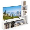COSTWAY Mobile per TV a Cubi per TV Fino a 50", Tavolo Console Media con Mensole di Stoccaggio a Forma di L e Scomparti Aperti, Centro di Intrattenimento per Soggiorno, Ingresso (Bianco)