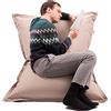Avalon - Puff Poltrona Sacco Cuscino Grande Thin 220L Deluxe Sfoderabile, Pouf Sacco Sartoriale, Bean Bag in Tessuto Antistrappo/Impermeabile con Sacca Interna, Made in Italy (130x90cm-Corda)