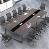 ZRBDDEF Grande Tavolo Riunioni Ufficio - Tavolo Conferenza Moderno con Passacavi,Struttura in Metallo Robusta,Design Rettangolare Nero-Bianco per 8-12 Persone (senza sedie)