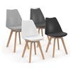 IDMarket - Set di 4 sedie da pranzo grigio scuro, grigio chiaro, bianco e neroSARA