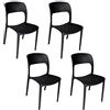 SAMIRA Sedia impilabile in polipropilene mod. Maya (4, Black)