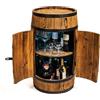 CREATIVE COOPER Botte di vino con porta e LED RGB - Armadietto in legno - Barile di legno - Mobili a barile - Wineregal - Barile con porta - 80 cm (wengé bruciato dal sole)