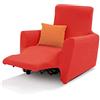 BIANCHERIAWEB Copripoltrona Reclinabile Easy Long Sofa Cover in Tinta Unita Poltrona Rosso Cardinale 130