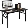 DlandHome Scrivania Casa e Ufficio, Pieghevole Salvaspazio 120 x 60cm, Tavolo da Lavoro o Studio per Computer o Laptop, Compatto e Robusto, Carico 136kg Max, Nero
