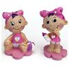 DLM_Bomboniere DLM-32130 (Kit 12 Pezzi) Icona Neonata Bimba con Biberon Nascita Femminuccia Battesimo Comunione Resina Segnaposto bomboniera