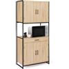 IDMarket - 80 cm Credenza da cucina DETROIT Armadio di design industriale a 4 ante + cassetto