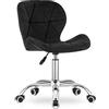 Home Collective Sedia girevole sedia da ufficio sedia da scrivania rivestita in velluto nero | Regolabile in altezza con sedile ergonomico