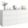 Songvas Comò, 3 Cassetti, Larghezza 70 cm, Mobili Camera da Letto Bianco, Cassettiera, per Camera da Letto, Soggiorno, Ufficio e Ingresso, 70x40x75 cm (L x P x A)