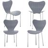 PIPIPOXER Set di 4 Sedie per Sala, sedie plastica, Sedie Cucina in Polipropilene e Robuste Gambe in Metallo, per Sala da Pranzo, Soggiorno, Cucina, Giardino,grigio