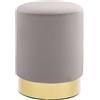 vidaXL Sgabello Lusso Imbottito in Schiuma Morbido Elegante Moderno Poggiapiedi Tavolino Base in Metallo Pouf Grigio Chiaro e Oro in Velluto