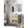 Salone Kit Mobile Bagno Dakota 2A CM.80X45X64H Rovere con Specchio