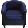Hearda Fodere Copripoltrona da Cocktail, Copripoltrona Cocktail Club Velluto 2 Pezzi Fodera per Poltrona a Vasca con Fodera per Cuscino, Copripoltrona Elasticizzato Universale (Blu Navy)