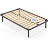 NUVOLA SCEGLI DI DORMIRE BENE NUVOLA Atena - Rete Una Piazza e Mezza 120x200 Ortopedica con Doghe in Legno, Struttura Letto Una Piazza e Mezza in Ferro con Traverso, per Tutti i Tipi di Letti e Materassi, Resistente, Made in Italy