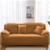 Odot Copridivano 4/3/2/1 Posti Poliestere Colore Scuro, Copridivano Elasticizzato Universale, Copri Divano AntiGraffio, Copri Divano con Braccioli, Fodera Divano Antiscivolo (2 posti,Cammello)