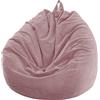 Chickwin - Fodera per pouf a pera, in velluto a coste, per poltrona a pera, senza riempimento, per esterni e interni, relax, per soggiorno, camera da letto, cuscino (rosa, 100 x 120 cm)