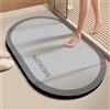 Hixingo Tappeto da Bagno Antiscivolo Assorbente Ovale Tappetino in Diatomite Lavabile Morbido Semplice Tappetino Bagno Asciugatura Rapida Tappetino per Doccia e Ingresso (80x100cm,Grigio Chiaro)
