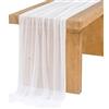 Mateju 1 Pezzo Drappeggio di Arco di Nozze Chiffon, Tulle Tenda Tessuto per Drappeggio Arco Decorativa per Cerimonie Feste Nozze e Compleanni (80x1000cm,Bianco)