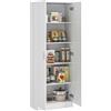 HOMCOM Armadio Multiuso con Ante Battenti, 5 Ripiani e 3 Livelli Regolabili, Mobiletto Multiuso Credenza in Legno Truciolato per Cucina, Scarpe, Ingresso, Camera da Letto Bagno, 60x31.5x165 cm, Bianco