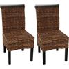 Mendler Set 2X sedie Intreccio di banano Eleganti Soggiorno Sala Pranzo M45 Gambe - Scure Senza Cuscini