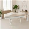 Untitled Materasso Wave con Memory Foam 190x70 per lettino cosmetico, massaggio, tavolo Spa, rivestimento in velluto, colore: crème - Attrezzature per estetista