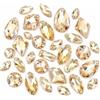 Brillabenny 36 Pietre Piatte da Cucire, Cristalli Strass Forme Mix Doppio Foro per Decorazioni Abito Pattinaggio bigiotteria Decorativa passamaneria (Champagne Oro)