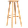 Acan Sgabello rotondo in legno con poggiapiedi, 70 x 27,5 x 30,7 cm