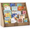 RELAX4LIFE Libreria Montessoriana per Bambini, Libreria in Legno a 5 Ripiani, Portariviste da Terra, Mobiletto Porta Libri per Cameretta e Asilo Nido e Soggiorno (Naturale, 91x38x76 cm)