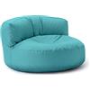 Lumaland - Pouf per esterni, pouf rotondo, con imbottitura da 320 l, 90 x 50 cm, acquamarina