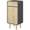Vicco Mobile midi Arla, Antracite/quercia, 40 x 81 cm | 1 Cassetto · 1 Anta · Spazio contenitivo chiuso · Forma salvaspazio · Per prodotti per la cura e accessori da bagno