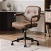 chairus Poltrona da Ufficio in Pelle PU Sedia Scrivania Ergonomica Girevole Sedia Imbottita Lavoro Regolabile in Altezza (Marrone)