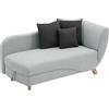 Vente-unique - Chaise longue letto con contenitore in Tessuto Grigio - Angolo a destra - PENELOPE