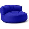 Lumaland - Pouf per esterni, pouf rotondo, con imbottitura da 320 l, 90 x 50 cm, blu reale