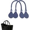 Generico 1 Paio di Manici in Pelle Lunghi e Corti per O Bag, Rotondi e con Fibbia a D Borsa da Donna per O Bag Classic Mini Basket (Blu Scuro, 51CM)