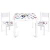 leomark tavolo e 2 sedie in legno per bambini 60x60x49 cm, stabile set per camera dei bambini, sala comune, scuola materna, asilo nido, mobili per bambini, Yeti colore UNICORNO