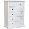 Vicentini arreda CASSETTIERA 4 + 2 CASSETTI IN LEGNO SHABBY CHIC LACCATO BIANCO