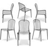 REDÒKASA Set 6 sedie trasparenti in metacrilato EVA, impilabile, design moderno, ideale per sala da pranzo, soggiorno, cucina, sala d'attesa, bar, ristoranti (6, Trasparente Fumè)