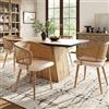 TIZZ 4 Sedie da Sala da Pranzo Sedie con Schienale in Rattan, Cuscino in Pelle PU, Confortevole e Traspirante, Stile moderno e semplice, Adatto per Ristoranti, Soggiorno e Caffè