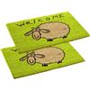 Carpido Zerbino in cocco - zerbino 40x60 cm Set di 2 - zerbino d'ingresso antibatterico - zerbino in cocco - materiale naturale - 100% cocco