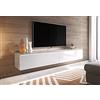 PIASKI Lowboard D 180 cm, bianco cemento, illuminazione a LED opzionale