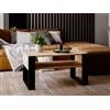 MRBLS_HOME MRBLS - Tavolino da caffè in legno (rovere - nero opaco) - 92 x 45 x 53,6 cm (larghezza x altezza x profondità)
