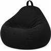 bananair - Pouf Poltrona Sacco con Imbottitura in Schiuma - Morbido e Confortevole - Fodera Lavabile - Pratico e Facile da Trasportare - Pouf Sacco per Tutta la Famiglia (80x70 cm, Nero)