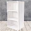 Moooble Scaffale bianco con 2 assi centrali, 68 cm x 40 cm x 31 cm, per mele, frutta, vino, scaffalatura in legno, stile vintage, scaffalatura, scarpiera in legno massiccio naturale