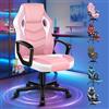 ALFORDSON Racing Sedia Ufficio Ergonomica, Sedia Gaming in Similpelle e Rete Traspirante con Ruote, Funzione di inclinazione, Poltrona Gamer per Computer Supporta 150 kg,Altezza Regolabile(Rosa)