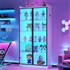 Gurexl 165 CM Vetrina Illuminata a LED,Vetrine a 5 Ripiani,Per Soggiorno,Ufficio,etrine Da Collezione con Ante In Acrilico E Ripiani Mobili,Cucina,Bar,Studio,Libri Da Collezione,Vino,Bianco