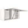 Milionmeblicom Mobilietto Pensile da Bagno Laura Salvaspazio Mobile da Parete Sospeso Armadietto Pieghevole con Apertura Telescopica Mobilietti con Ripiano, Bianco Lucido, 30 x 60 x 23 cm