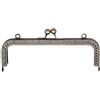 SUPVOX Chiusura per Borsa Telaio Quadrata retrò Fiore Portamonete Chiusura Blocco per Borsa Fai da Te 20.5cm (Bronzo Verde)