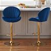 chairus Set di 2 Sgabelli da Bar in Velluto Sgabelli Cucina Girevoli, Blu