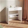 SIRHONA Toeletta Contemporanea, Tavolo da Trucco con Grande Cassetto Portaoggetti, Bianco, 80x40x77cm